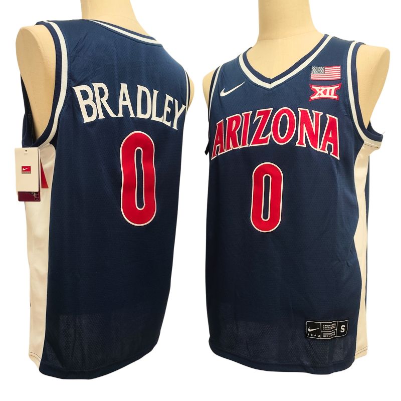 Men's Arizona Wildcats #0 Jaden Bradley Navy White Basketball Jersey All Stitched