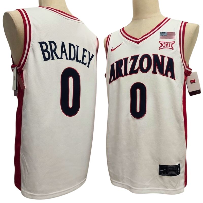 Men's Arizona Wildcats #0 Jaden Bradley Navy White Basketball Jersey All Stitched