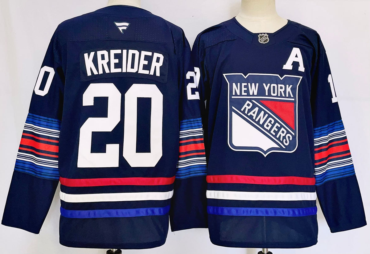 Custom Mika Zibanejad Alternate Premium Navy Hockey Jersey -All Stitched