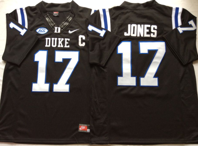 Custom Daniel Jones #17 Duke Blue Devils Royal White Limited Football Jersey -All Stitched