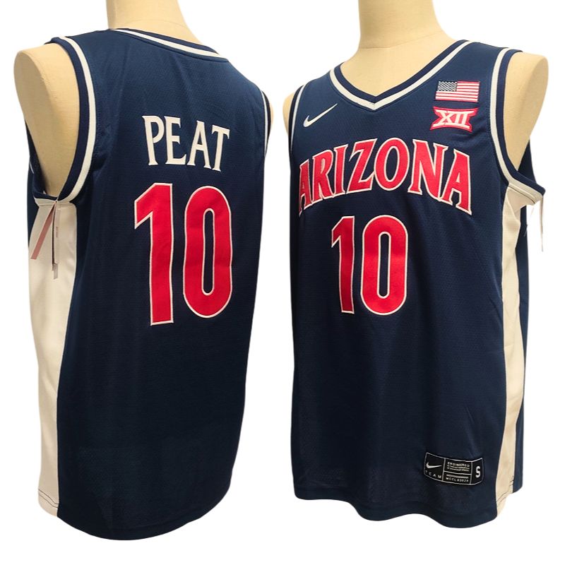 Men's Arizona Wildcats #10 Koa Peat Navy White Basketball Jersey All Stitched