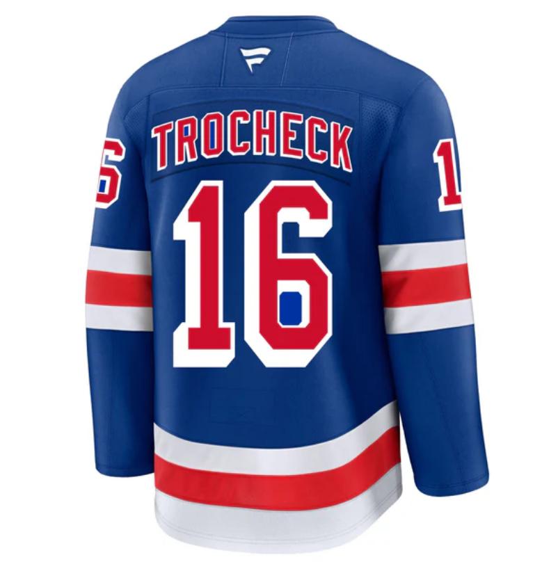 Custom 2026 Ranger Home Blue Premium All Stitched Hockey Jersey