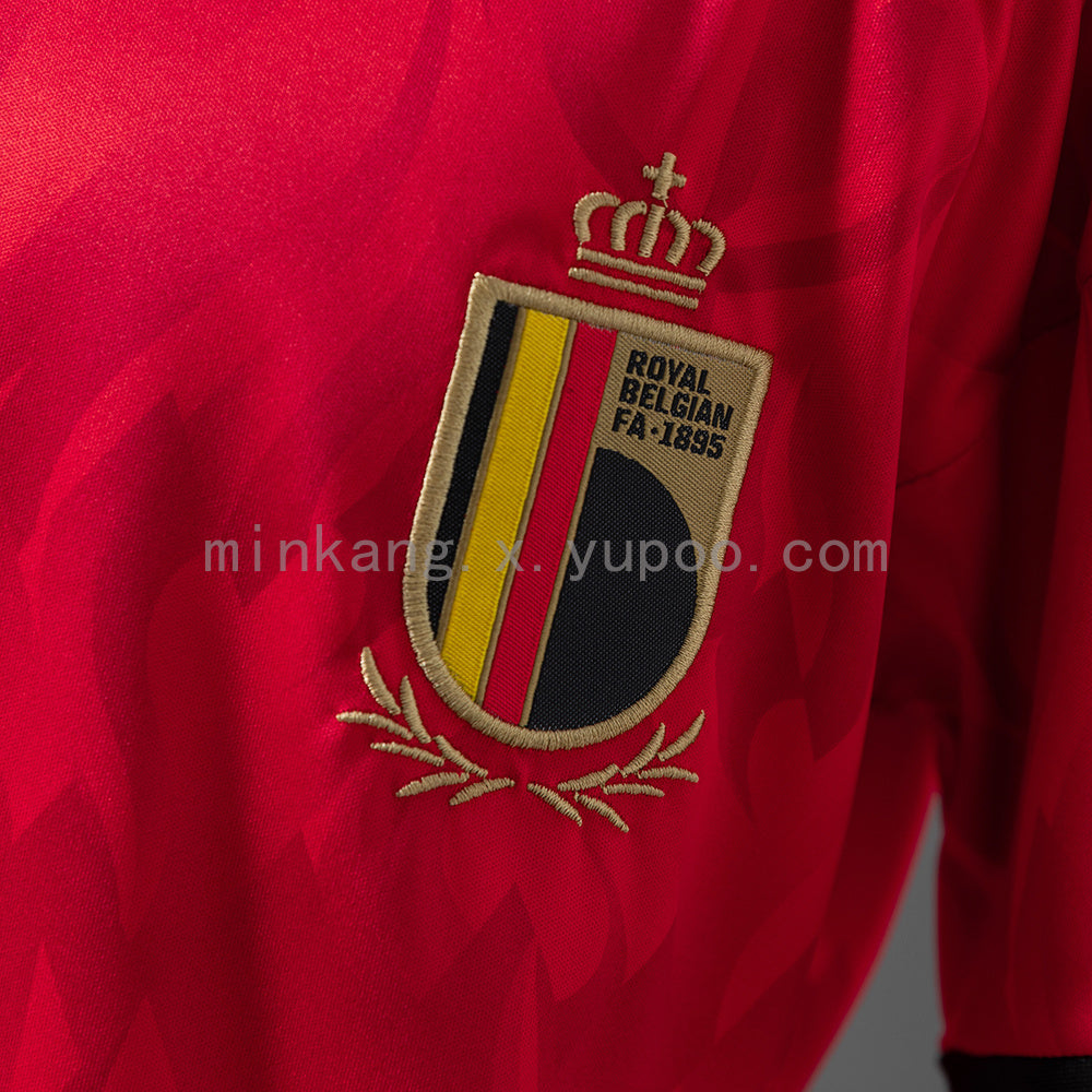 Custom Youth Belgium 2026 Home Red Soccer Jersey Kit Set– Personalized Name & Number