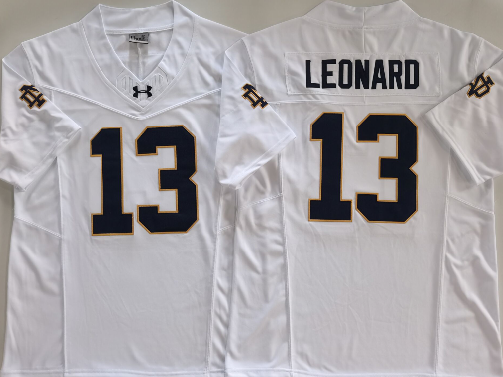 Custom Riley Leonard #13 Notre Dame Fighting Irish Green White Navy Limited Football Jersey -All Stitched