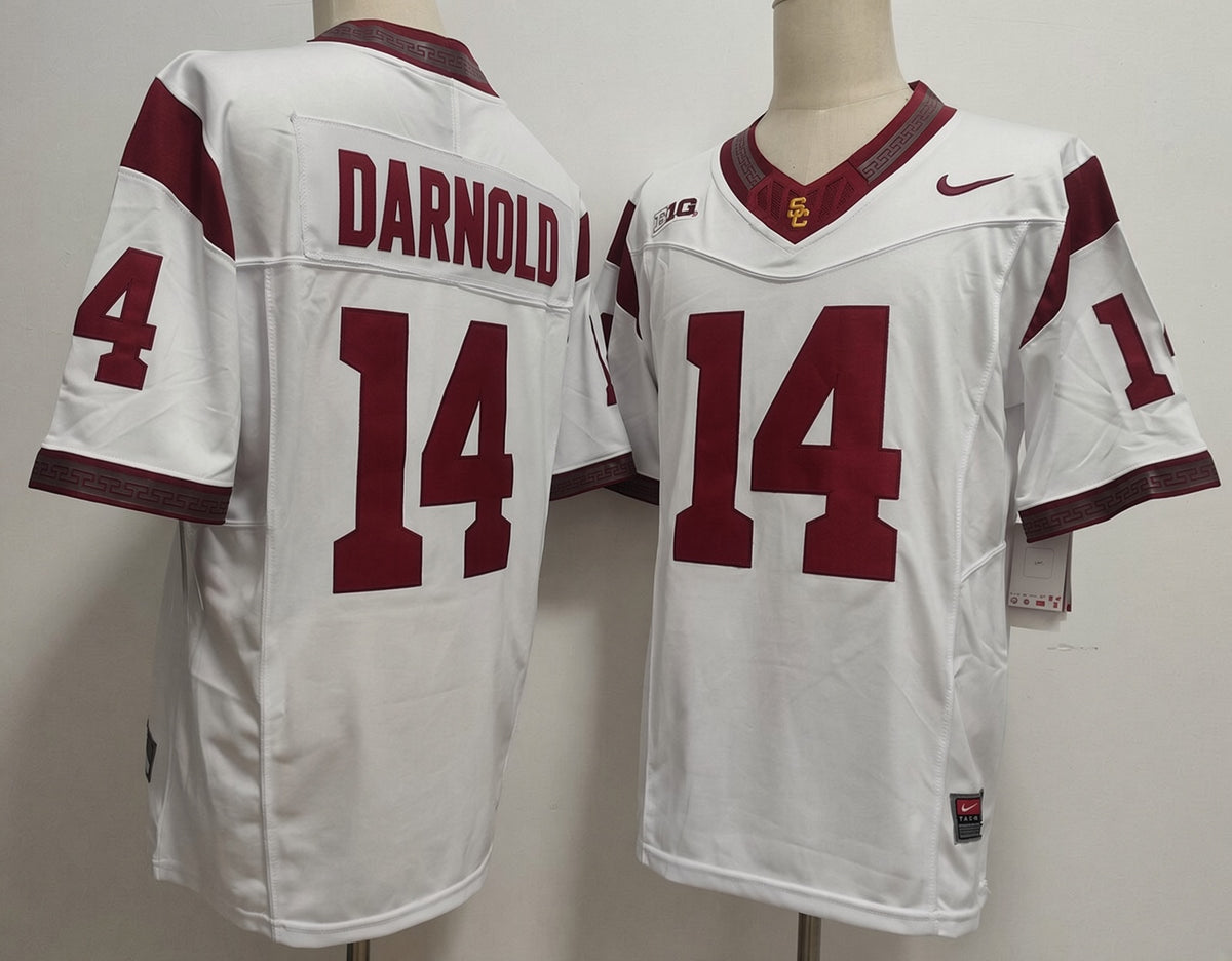 Custom Sam Darnold #14 USC Trojans Cardinal White Limited Football Jersey -All Stitched