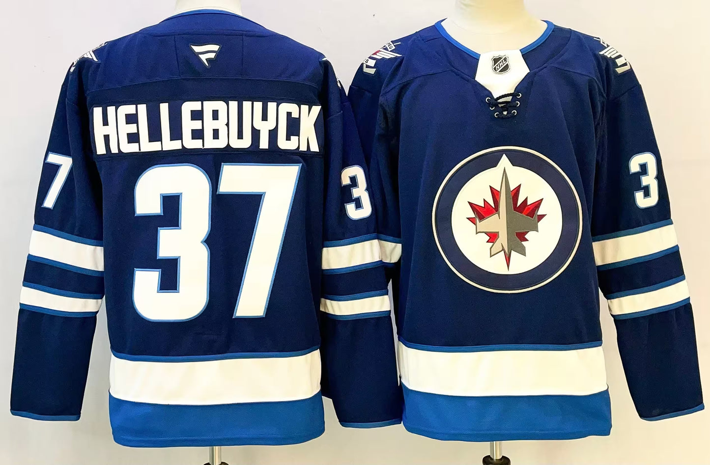 Custom 2026 Jets Home Navy Premium All Stitched Hockey Jersey
