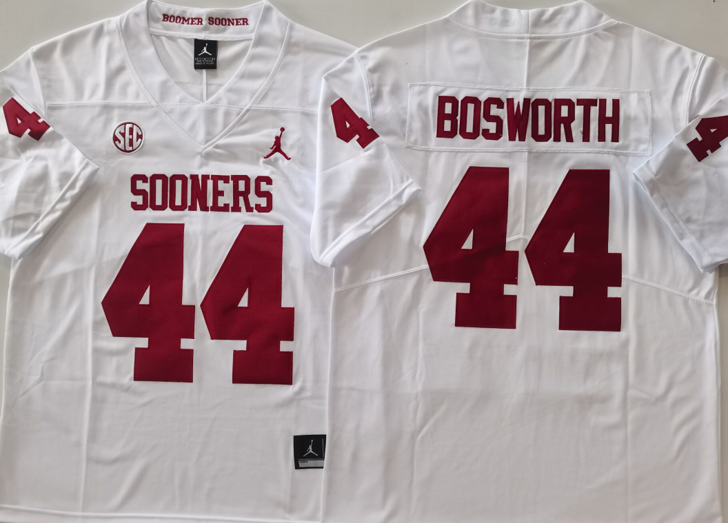 Custom Brian Bosworth #44 Oklahoma Sooners Crimson Black White Limited Football Jersey -All Stitched