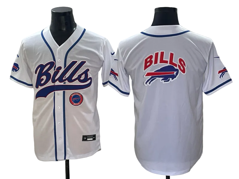 Custom Josh Allen Bills Royal White Cmao Split Stitched Baseball Jersey -All Stitched