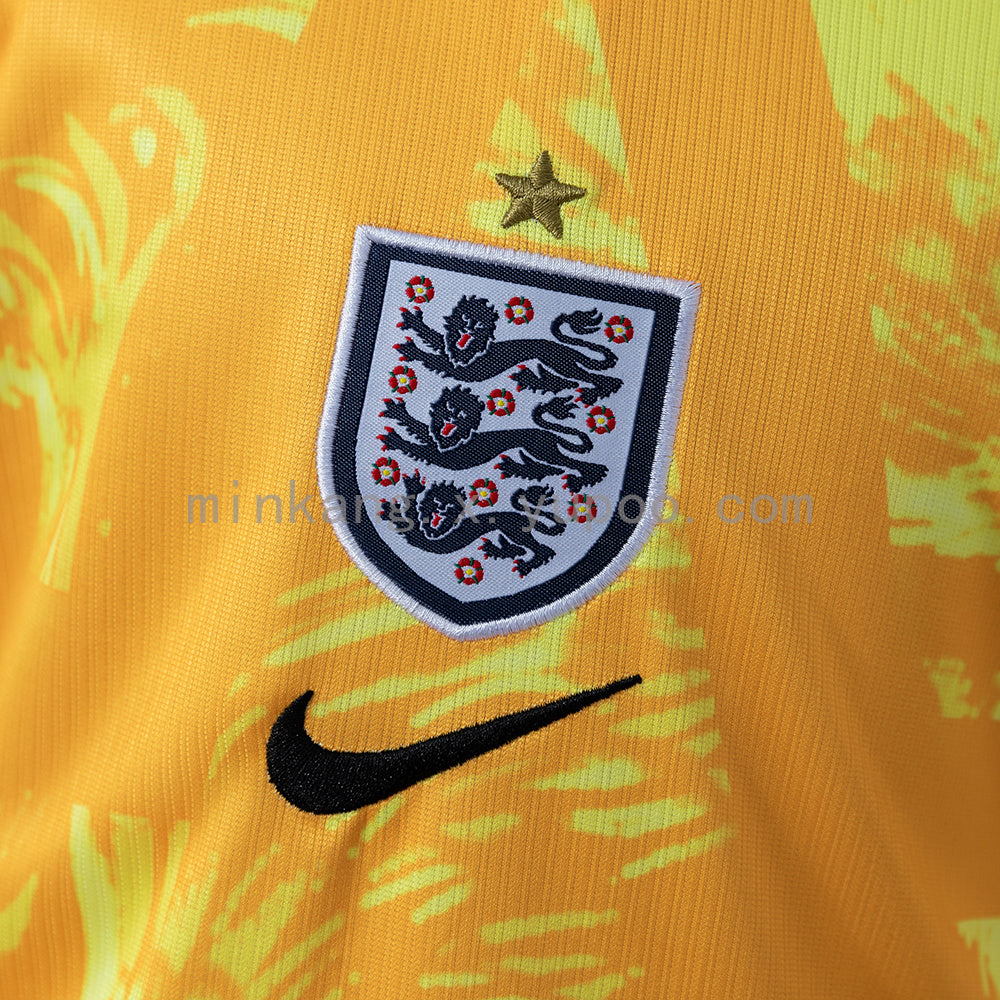 Custom Youth England 2026 GK Yellow Soccer Jersey Kit Set– Personalized Name & Number