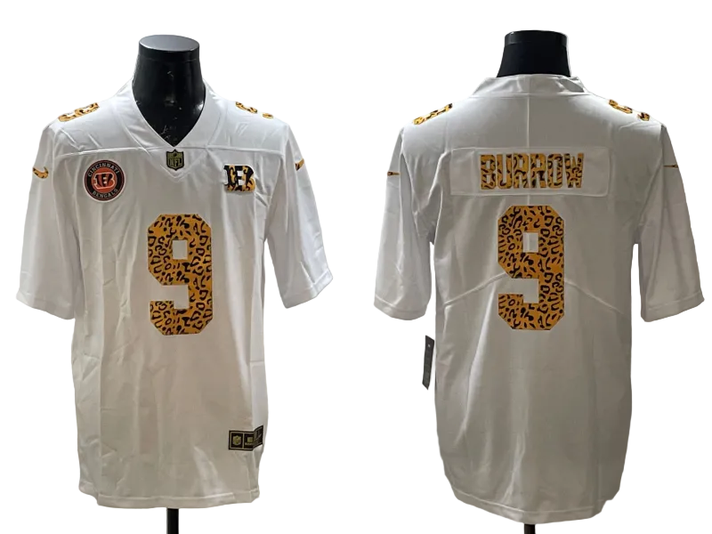 Custom Joe Burrow Black White Gray Split 2026 Salute to Service Limited Football Jersey -All Stitched