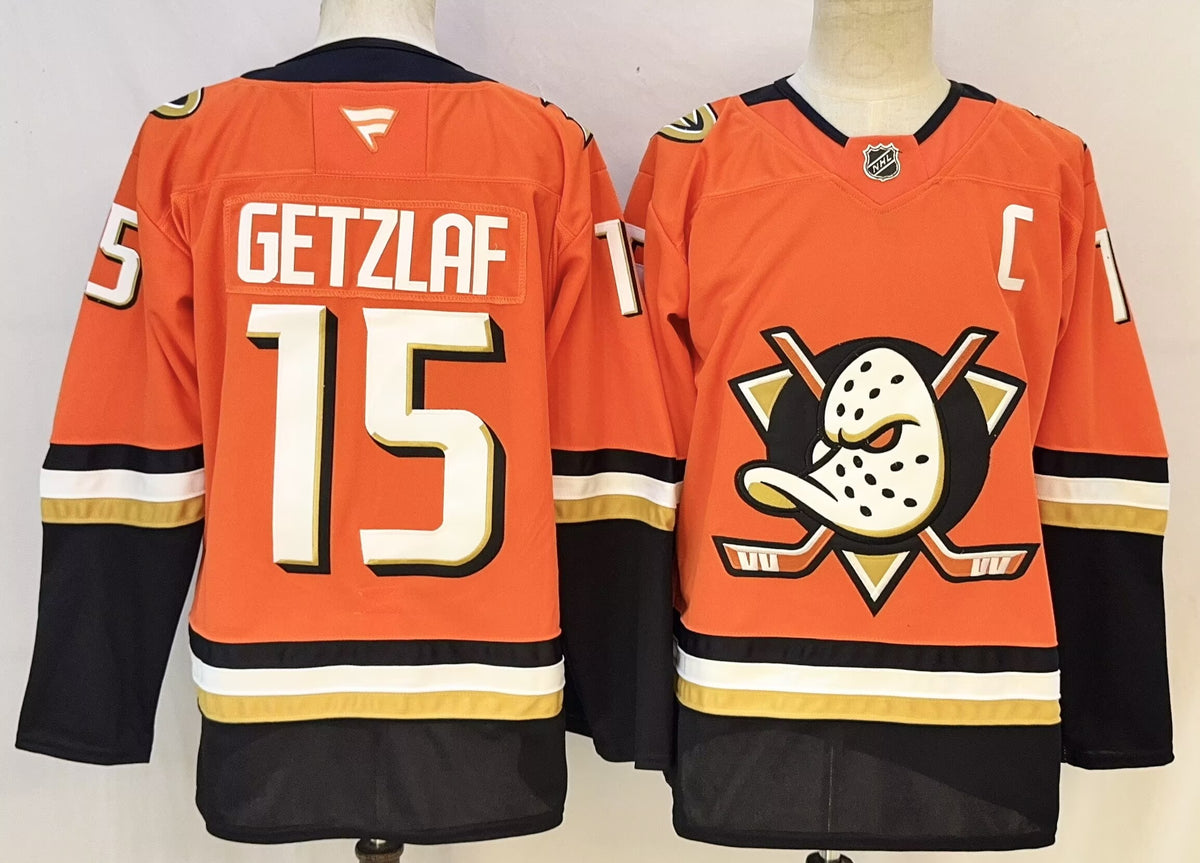 Custom Chris Kreider Ducks Home Orange Hockey Jersey -All Stitched