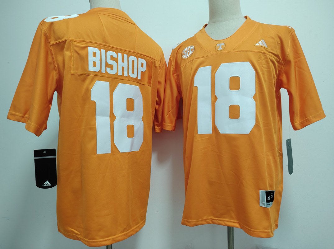 Custom DeSean Bishop #18 Tennessee Volunteers Orange White Limited Football Jersey -All Stitched