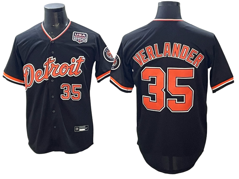 Custom Men's Verlander Navy Alternate All Stitched Baseball Jersey