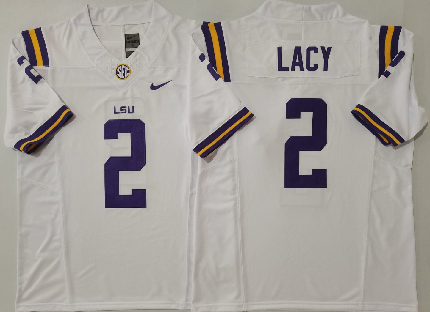 Men's Kyren Lacy #2 LSU Tigers Vapor Orange Purple White Football Jersey -All Stitched