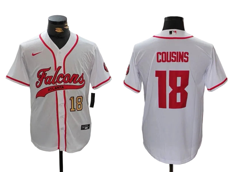 Custom Kirk Cousins Atlanta Falcons Black White Stitched Baseball Jersey -All Stitched
