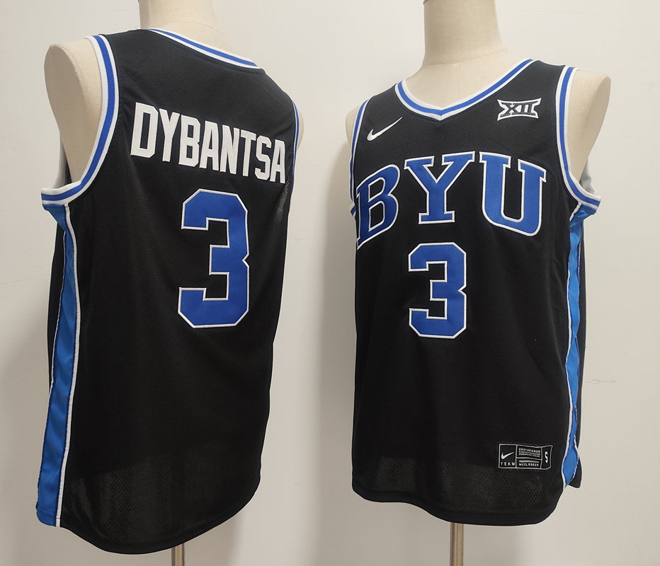 Custom AJ Dybantsa #3 BYU Cougars Royal White Black Basketball Jersey -All Stitched