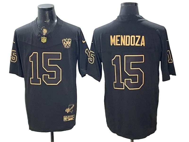 Custom Fernando Mendoza Raiders Black Gold Limited Football Jersey -All Stitched