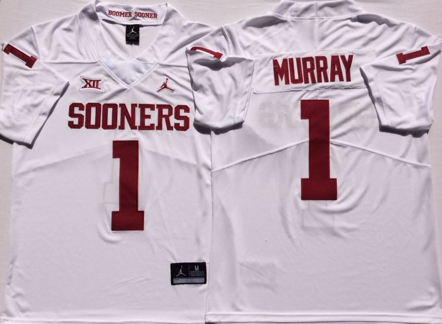 Men's Kyler Murray #1 Oklahoma Sooners Crimson Vapor Red White Football Jersey -All Stitched