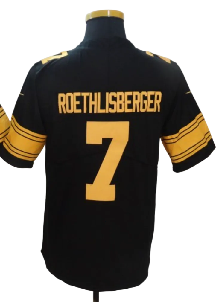 Custom Steelers Alternate Black Football Vapor Limited Jersey - All Stitched