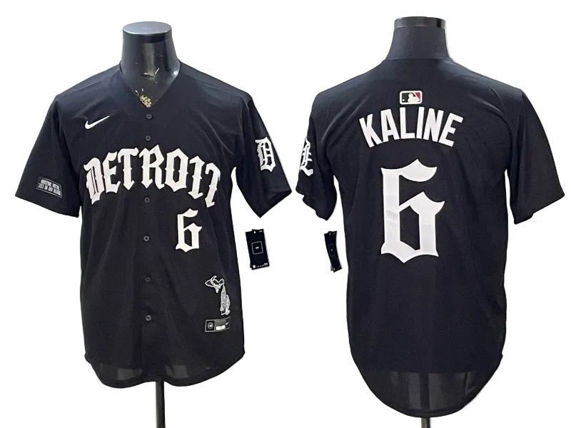 2026 Custom Tigers Old English Edition Black Limited Baseball Jersey -All Stitched