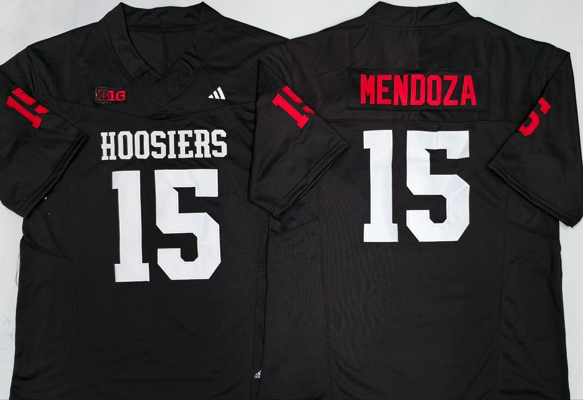Custom Fernando Mendoza #15 Indiana Hoosiers Crimson White Black Limited Football Jersey -All Stitched