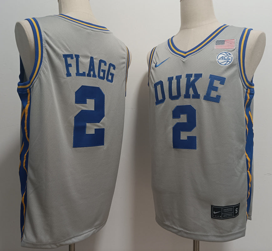 Custom Cooper Flagg #2 Duke Blue Devils Royal Navy Gray White Basketball Jersey -All Stitched