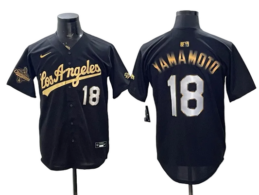 2026 Custom Dodgers Black Gold Limited Baseball Jersey -All Stitched