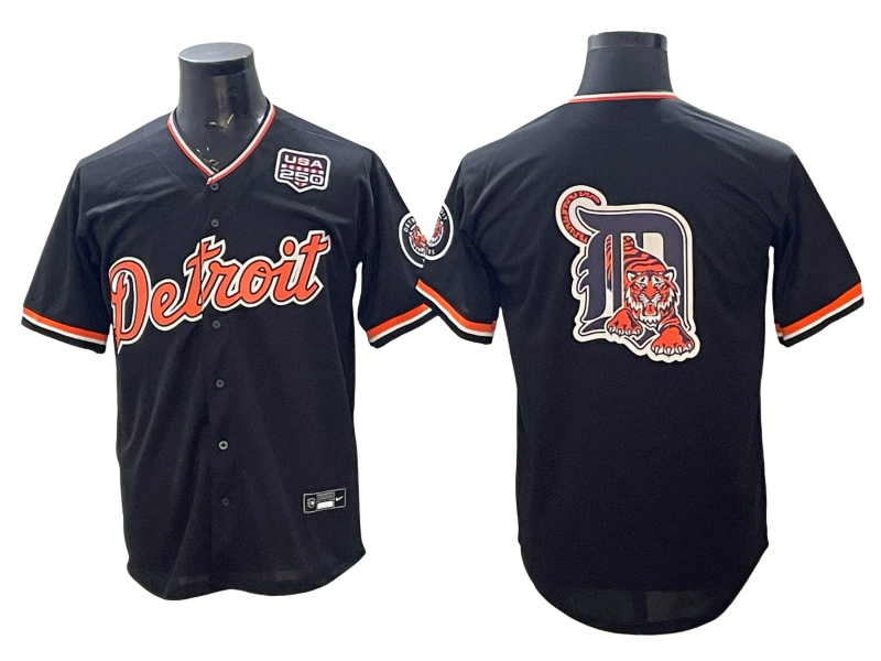 Custom Men's Tigers LOGO Navy Alternate All Stitched Baseball Jersey