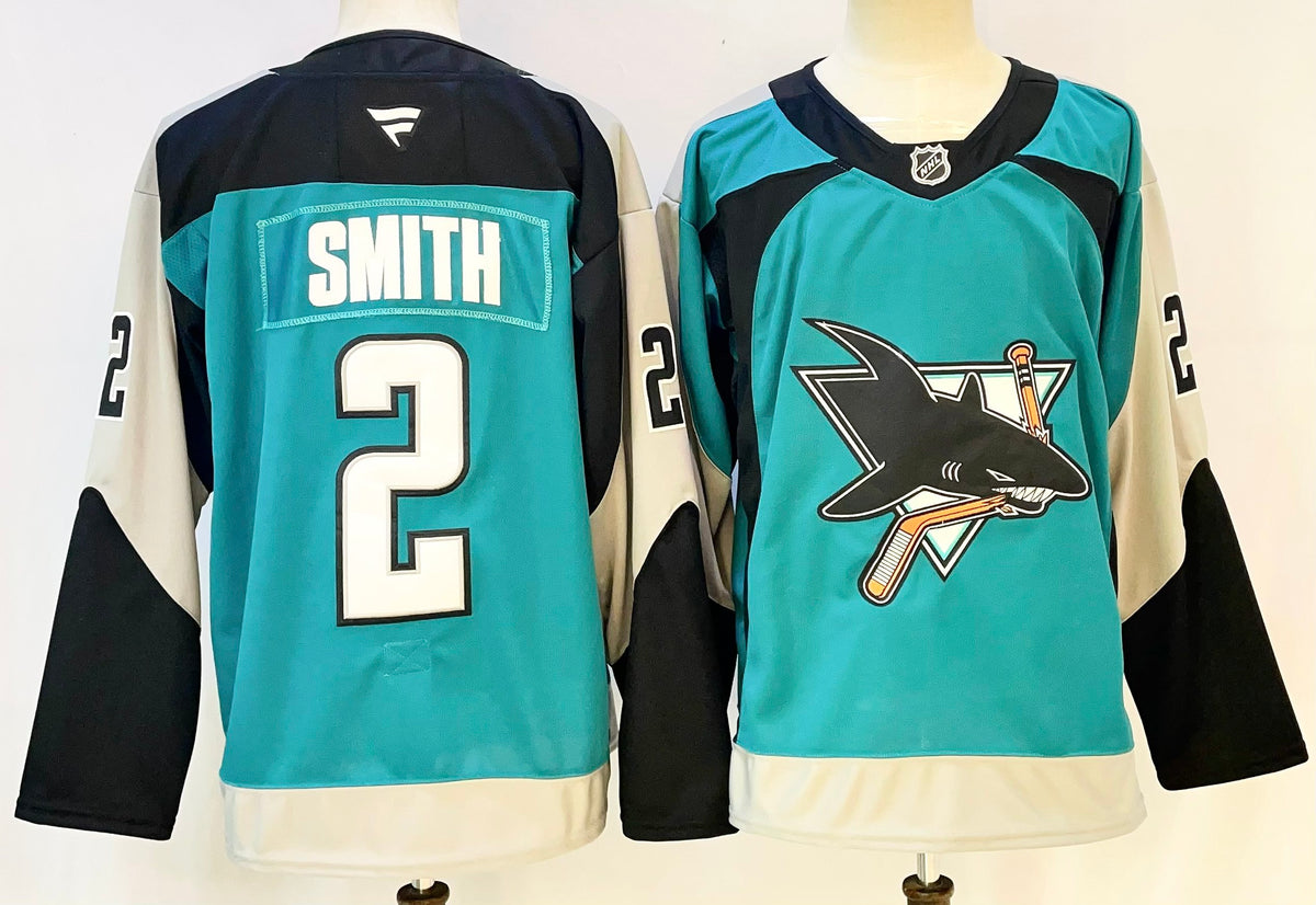 Custom Will Smith Teal Reverse Retro 2.0 Sharks Hockey Jersey -All Stitched