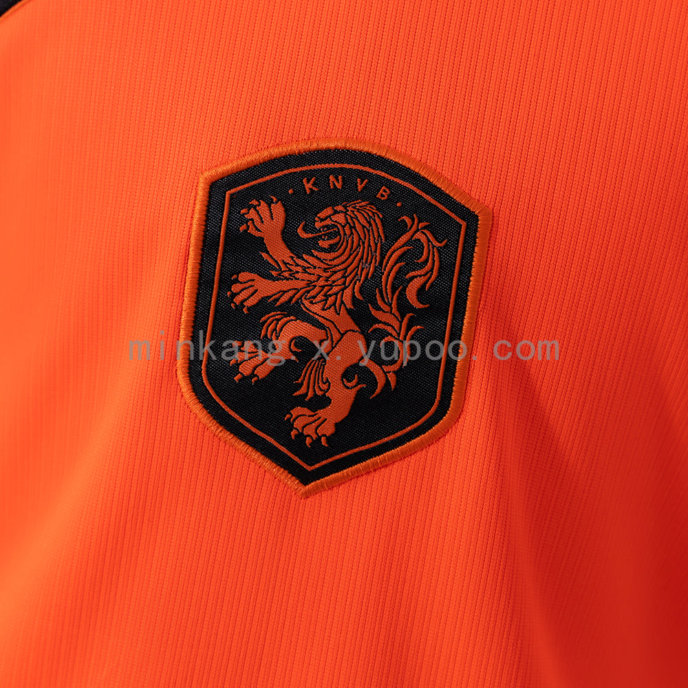 Custom Youth Netherlands 2026 Home Orange Soccer Jersey Kit Set– Personalized Name & Number