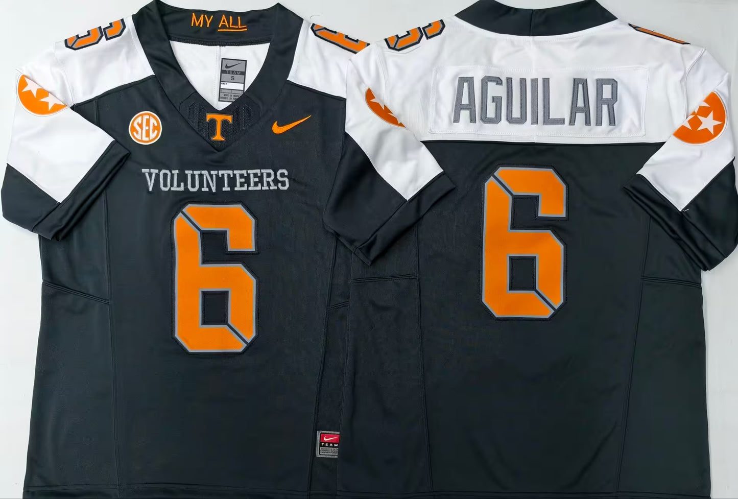 Men's Joey Aguilar #6 Tennessee Volunteers Stitched Jersey