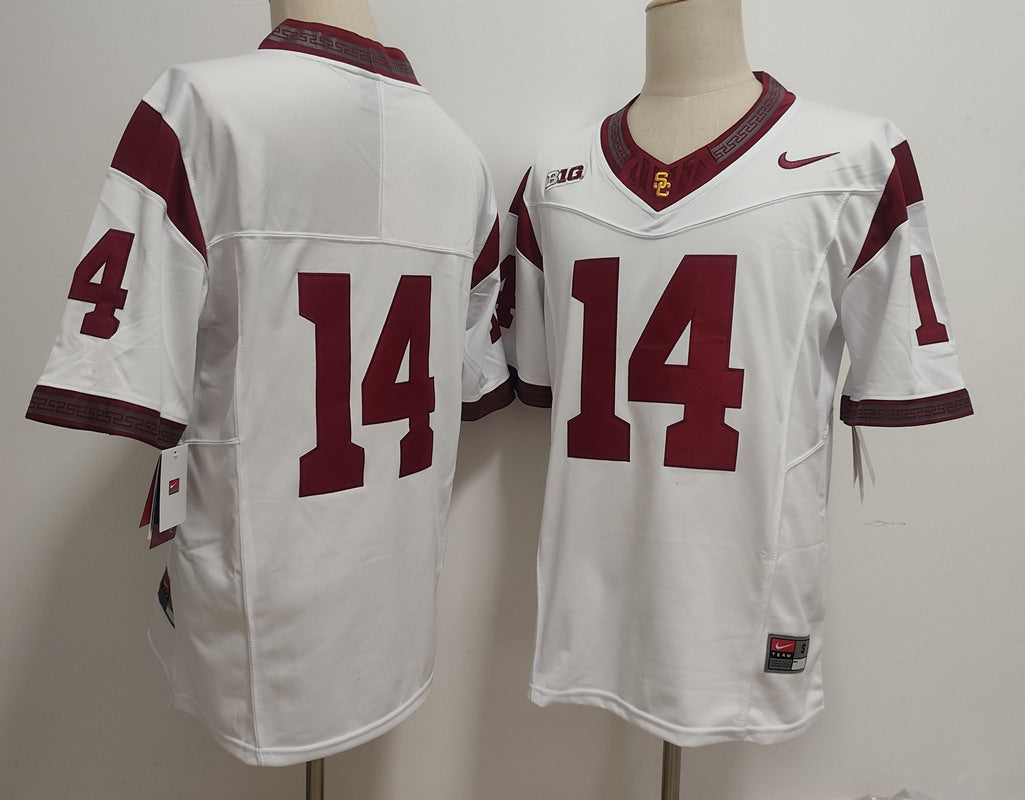 Custom Jayden Maiava #14 USC Trojans Cardinal White Limited Football Jersey -All Stitched