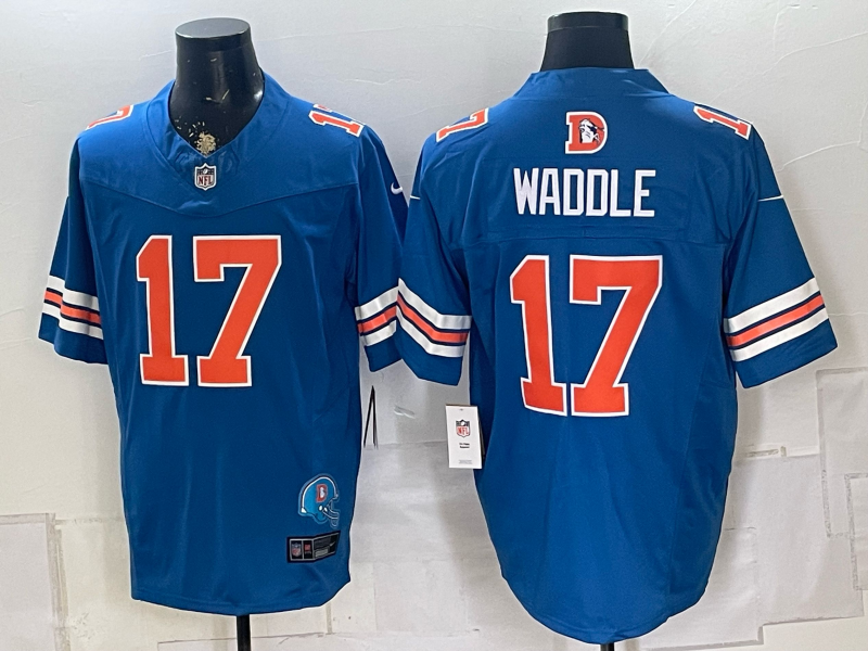 Men's Broncos Royal Throwback Limited Football Jersey -All Stitched