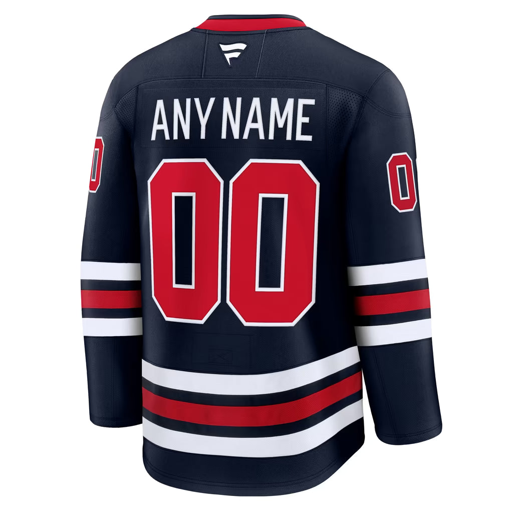Custom Name Number Winnipeg Jets Navy Hockey Jersey -All Stitched