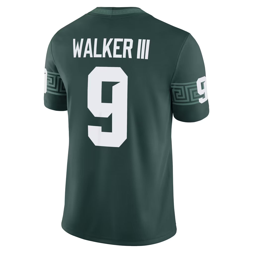Custom Kenneth Walker III Michigan State Spartans White Green Limited Football Jersey -All Stitched