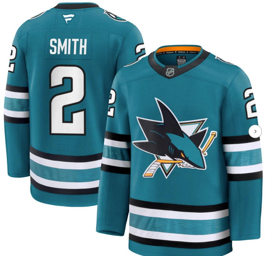 Custom Macklin Celebrini Teal Sharks Hockey Jersey -All Stitched