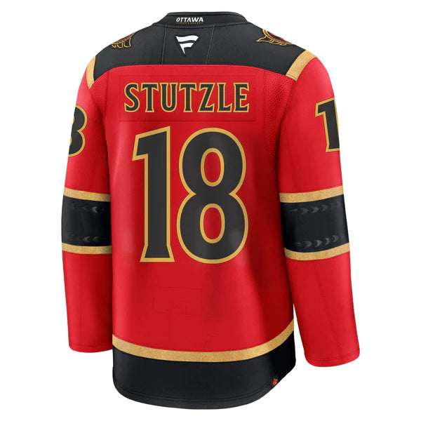 Custom 2026 Home Black Alternate Red Premium All Stitched Hockey Jersey