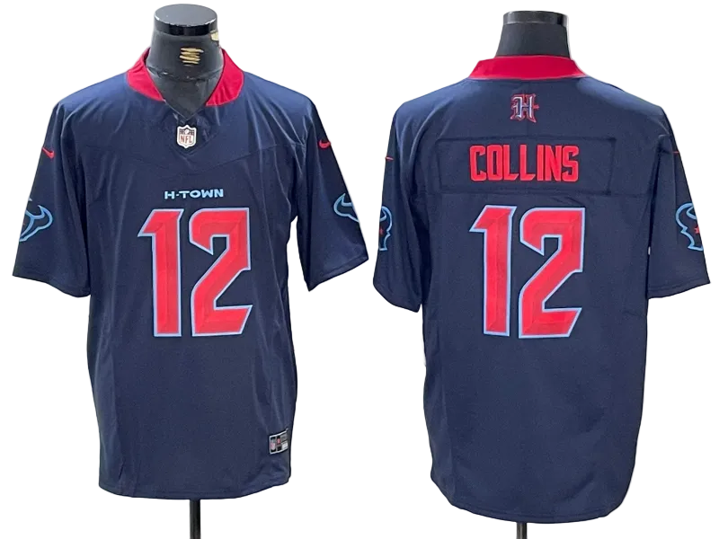 Custom Tank Dell Texans 2nd Alternate Navy Limited Jersey -All Stitched