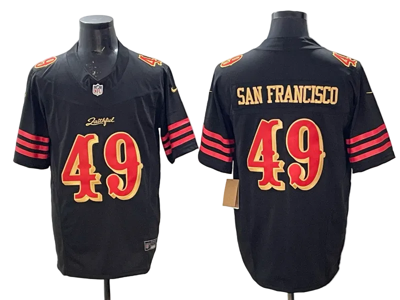 Custom Fred Warner 49ers Black Rivalries Collection Limited Football Jersey -All Stitched