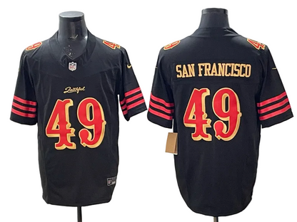 Custom Fred Warner 49ers Black Rivalries Collection Limited Football Jersey -All Stitched