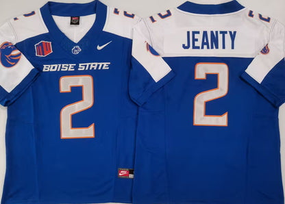 Men's Ashton Jeanty White Vapor Jersey #2 Black Blue Orange Boise State Broncos -All Stitched