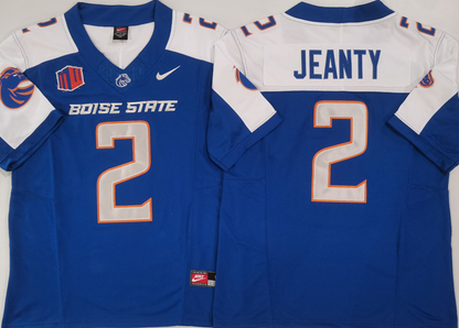 Custom Ashton Jeanty #2 Boise State Broncos Orange Royal White Black Limited Football Jersey -All Stitched