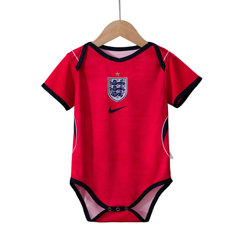 Custom Infant 2026 England Away Red Soccer Jersey | England 2026 Baby Bodysuit