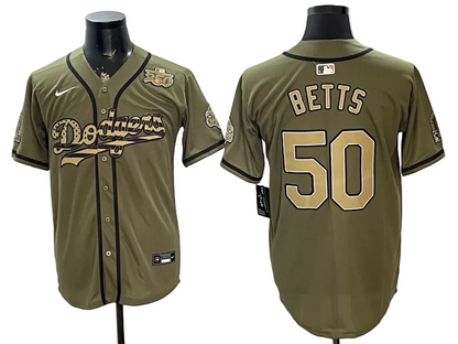 Olive 2026 Armed Forces Day Baseball Jersey -All Stitched