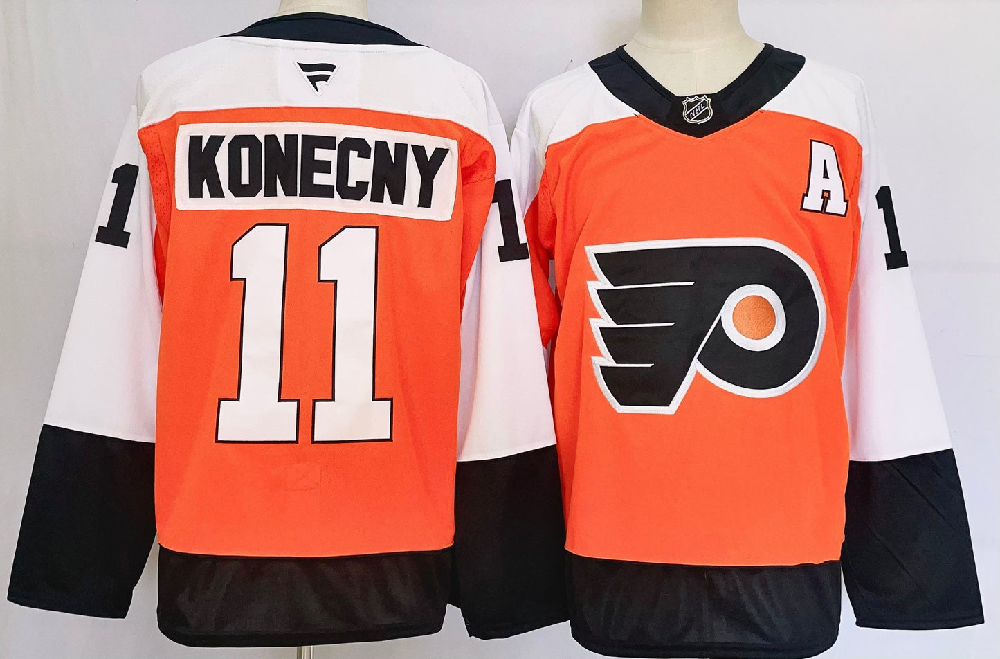 Custom 2026 Flyer Home Orange Premium All Stitched Hockey Jersey