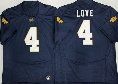 Custom Jeremiyah Love #4 Notre Dame Fighting Irish Green White Navy Limited Football Jersey -All Stitched