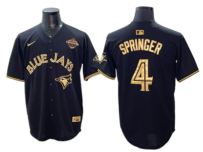 Custom 2025 American League Champions Black Gold Jersey - All Stitched