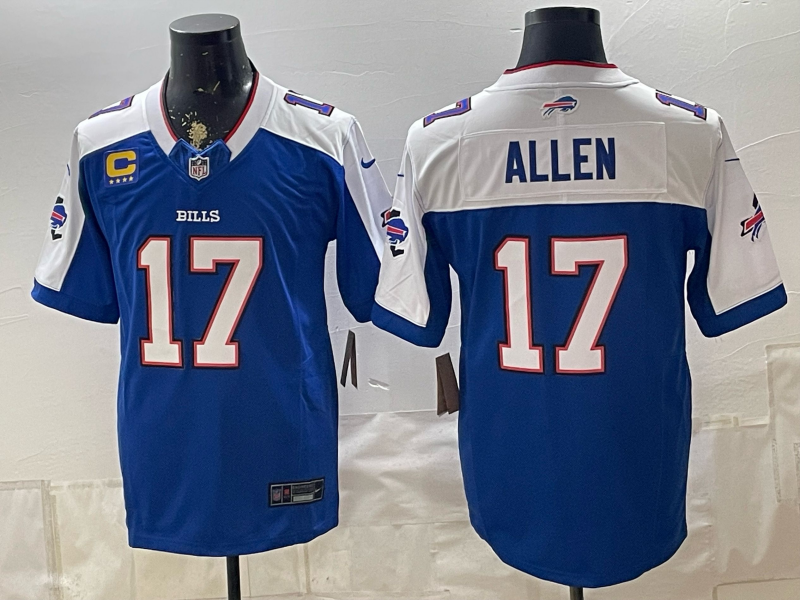 Custom Josh Allen Bills Gold Black Gray Split Limited Jersey -All Stitched