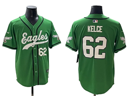 Custom Saquon Barkley Philadelphia Eagles Green Stitched Baseball Jersey -All Stitched