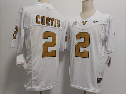 Custom Jared Curtis #2 Vanderbilt Commodores Natural Black White Limited Football Jersey -All Stitched
